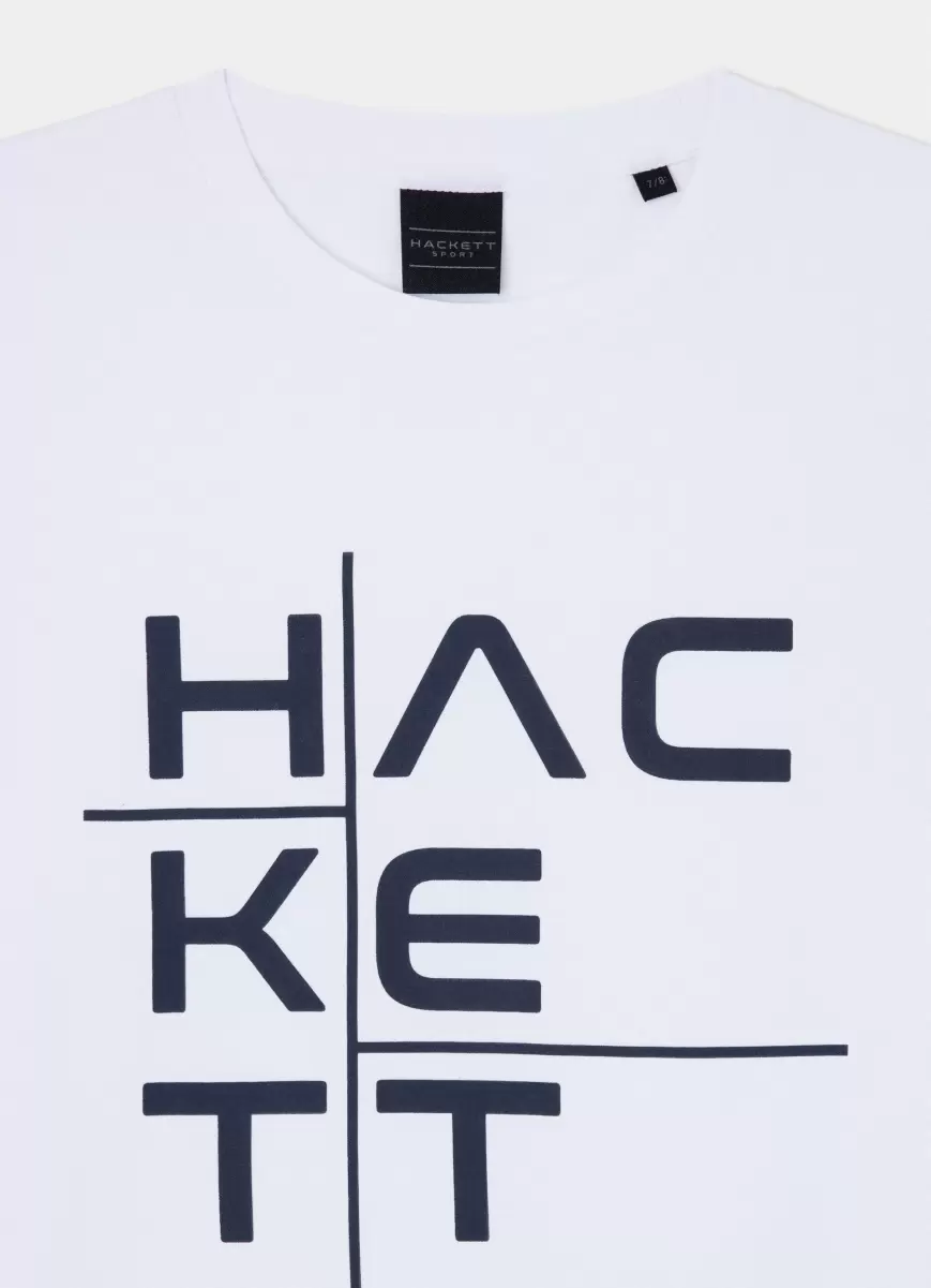 Herren T-Shirt Logo-Druck Classic Fit Hackett London White T-Shirts & Sweatshirts - 2
