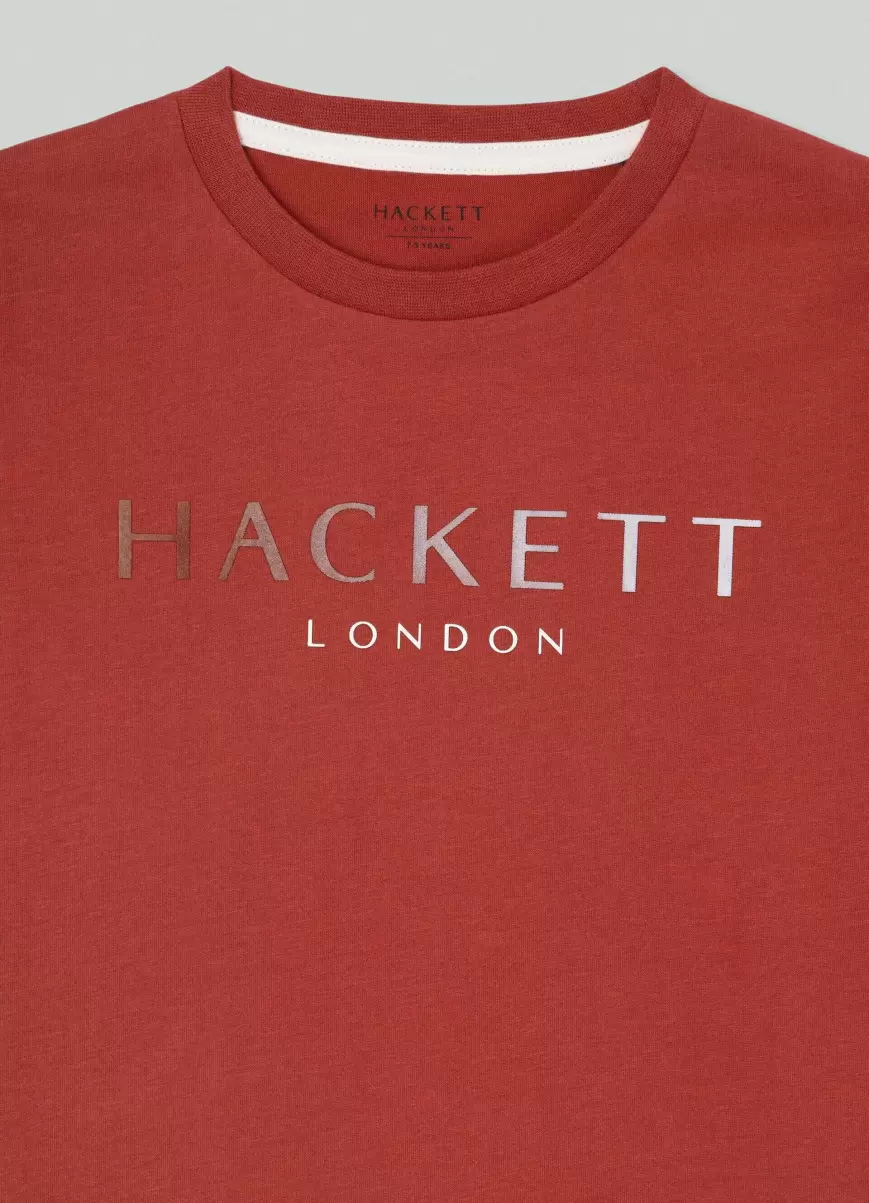 Hackett London T-Shirt Langärmlig Logo-Druck T-Shirts & Sweatshirts Herren Terracotta Brown - 2