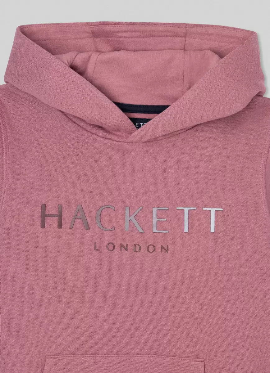 Herren Hackett London Rose Pink Hoodie Kapuze Logodruck T-Shirts & Sweatshirts - 2