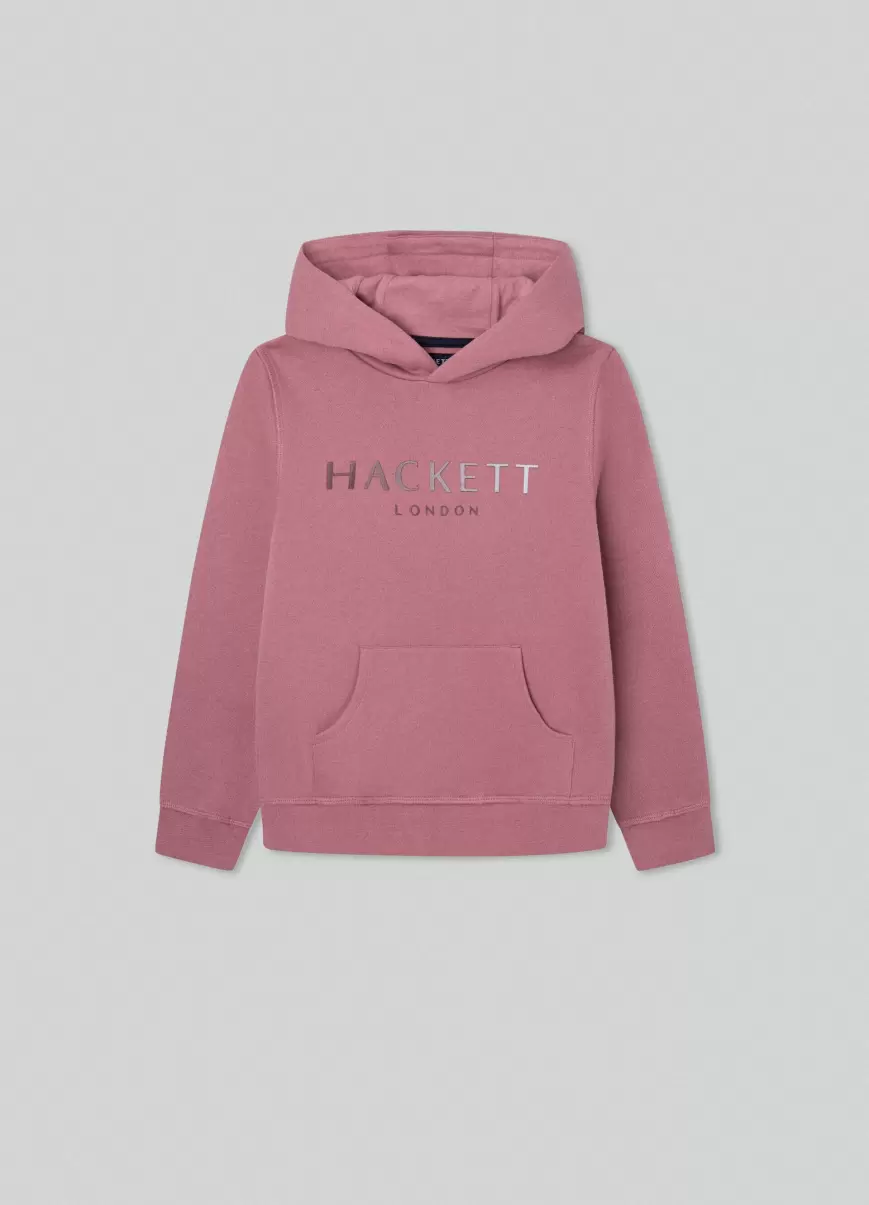 Herren Hackett London Rose Pink Hoodie Kapuze Logodruck T-Shirts & Sweatshirts