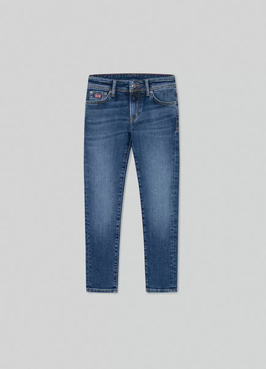 Denim Blue Hackett London Hosen Jeans Vintage Washed Slim Fit Herren