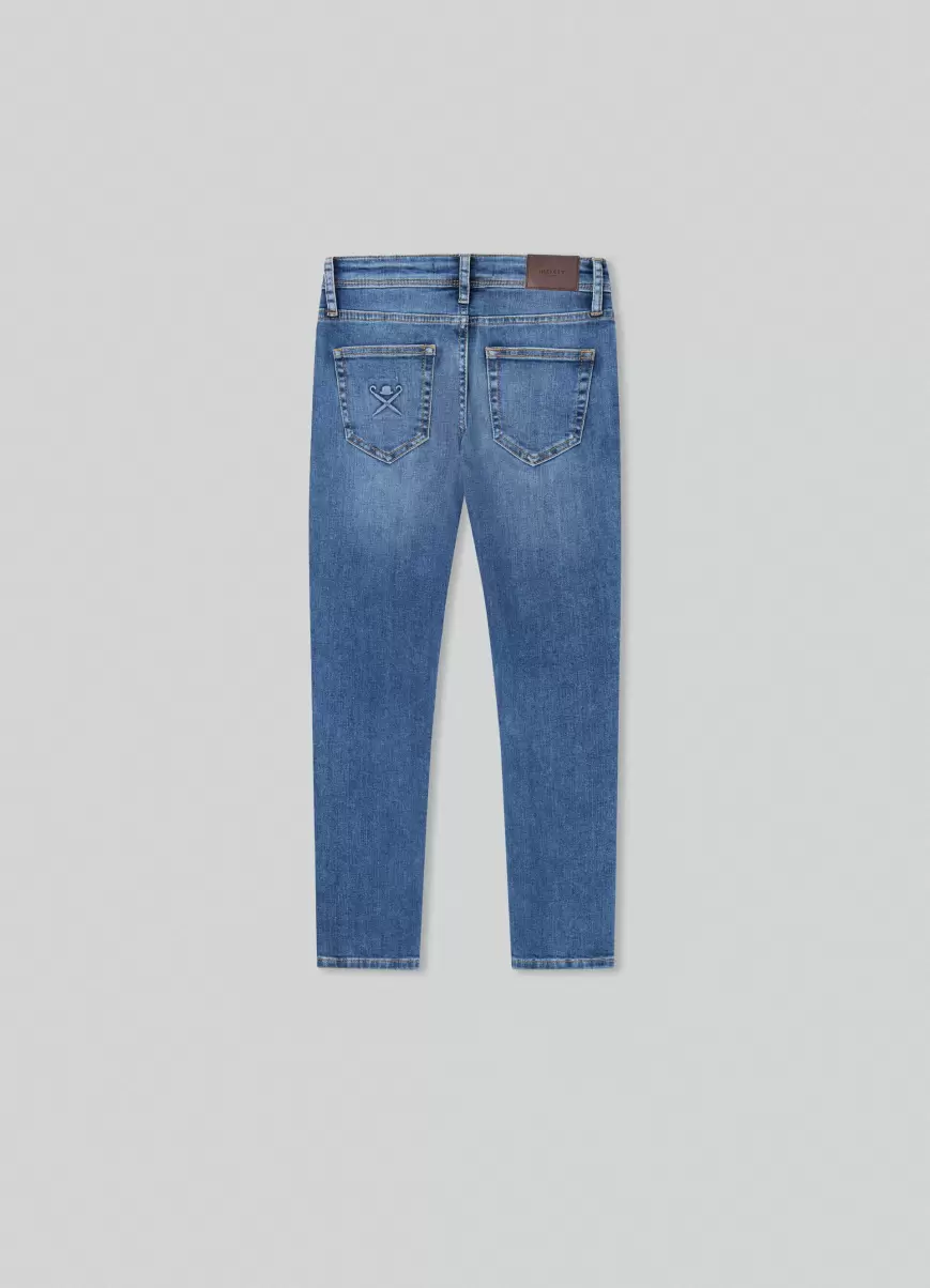 Hosen Herren Hackett London Jeans Vintage Washed Regular Fit Denim Blue - 1
