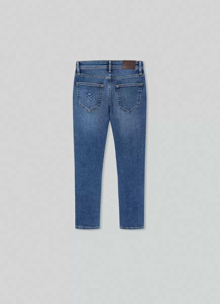 Hosen Herren Hackett London Denim Blue Jeans Denim Vintage Slim Fit - 1
