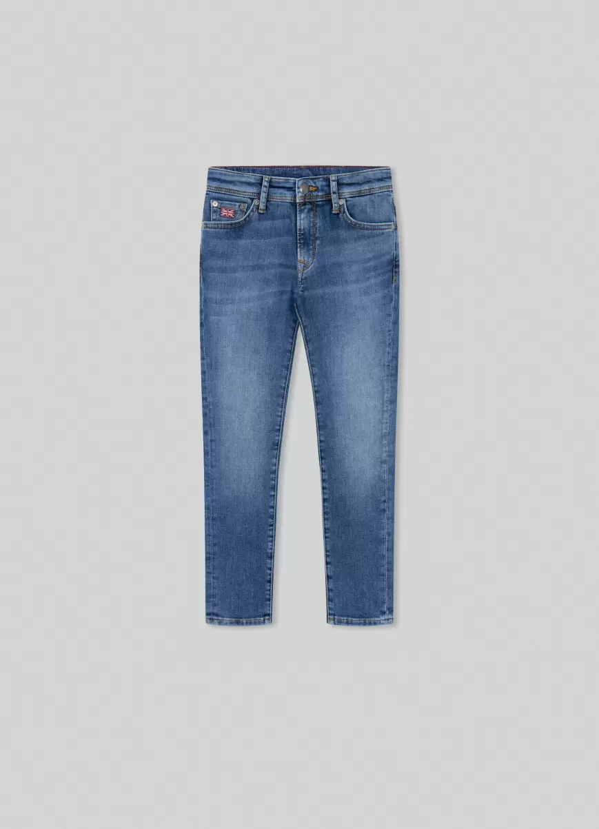 Hosen Herren Hackett London Denim Blue Jeans Denim Vintage Slim Fit