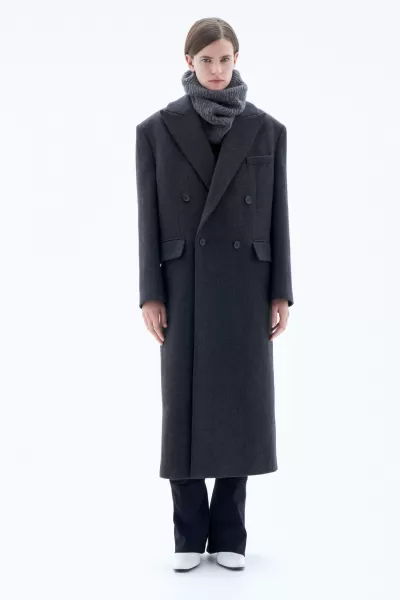 Gut Geschnittener Mantel Damen Filippa K Rabattcode Anthracite Melange Outerwear