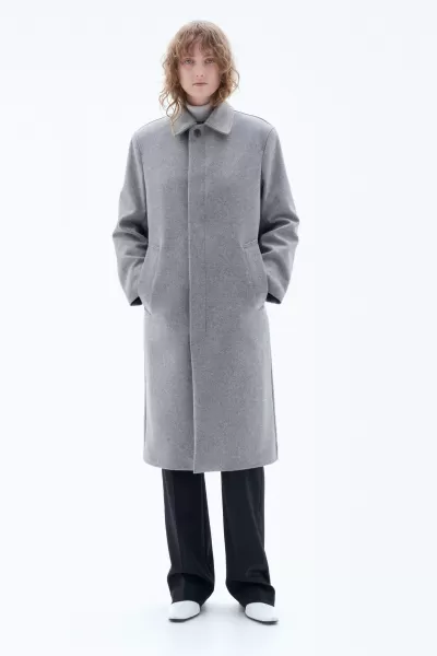 Damen Car Coat Aus Wolle Filippa K Grey Melange Outerwear Treuerabatt