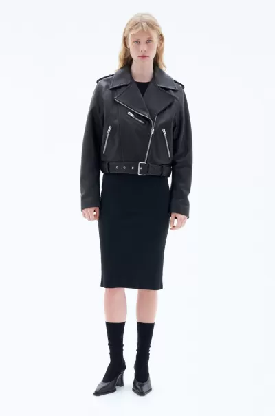 Damen Filippa K 93 Leather Biker Jacket Black Outerwear 2024