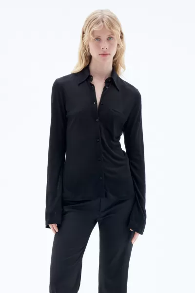 Black Filippa K Material Damen 93 Jersey Shirt Tops