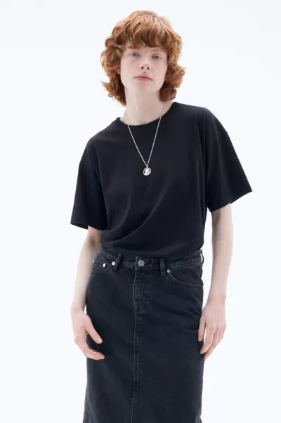 Filippa K Verkaufen Damen Locker Geschnittenes T-Shirt Black Tops