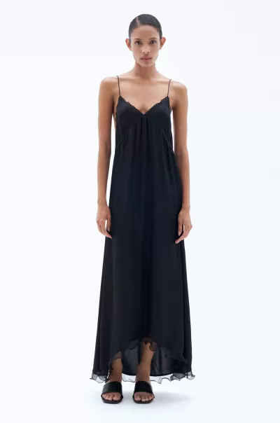 Damen Kleider Filippa K Structure Frill Dress Produktqualitätskontrolle Black