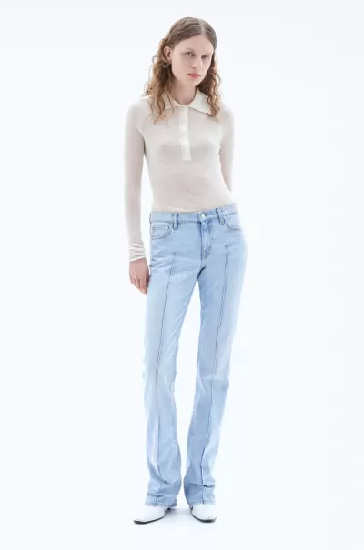 Filippa K Damen Denim Empfehlen Jeans Mit Biesen Light Blue