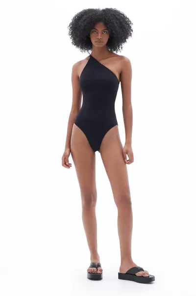 Bade-Styles Filippa K Asymmetric Swimsuit Black Neues Produkt Damen