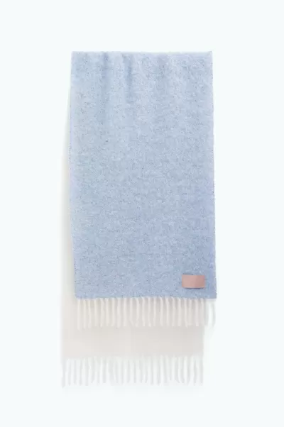 Design Filippa K Ice Blue/Off White Damen Bouclé-Schal In Blockfarben Mützen Und Schals