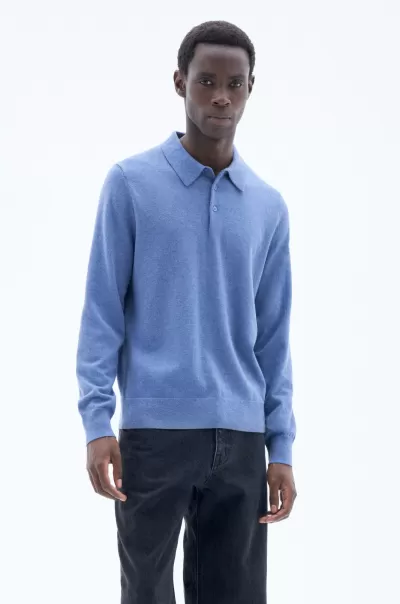 Strick 2024 Knitted Polo Shirt Paris Blue Herren Filippa K