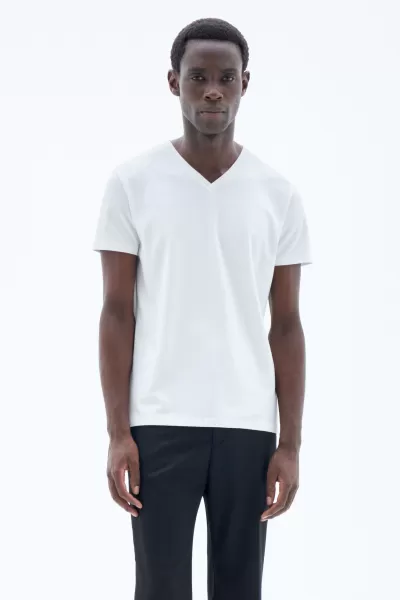 Stretch-T-Shirt Mit V-Ausschnitt Herren T-Shirts White Filippa K Preisniveau