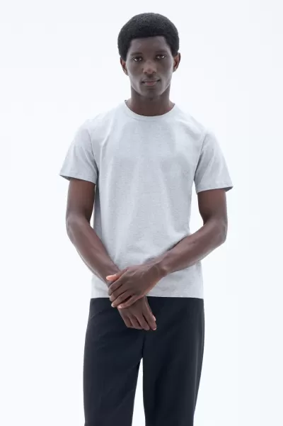 T-Shirt Aus Stretch-Baumwolle Flexibilität Filippa K T-Shirts Light Grey Melange Herren