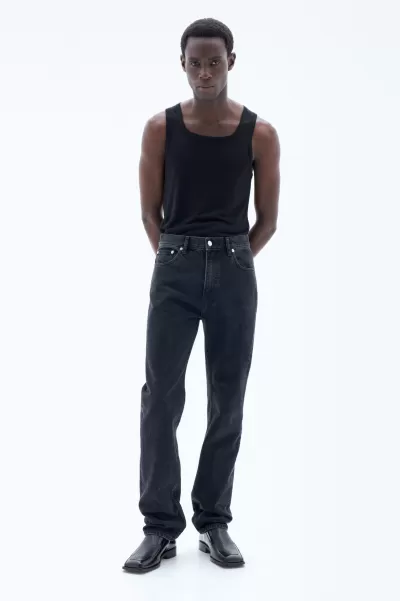 Klassische Gerade Geschnittene Jeans Filippa K Neues Produkt Charcoal Black Herren Denim