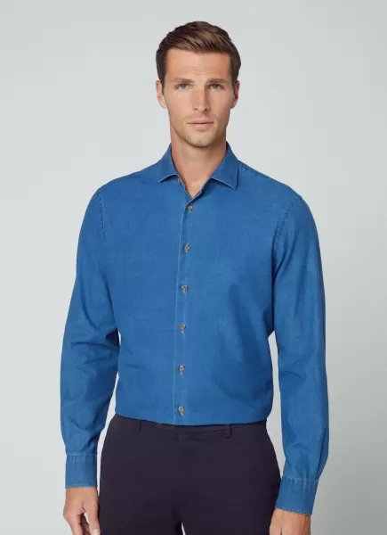 Hemd Denim Classic Fit Hemden Blue Herren Hackett London