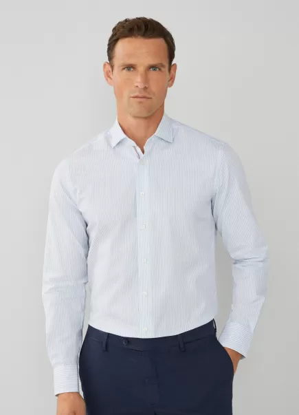 Herren Hemden Hackett London Hemd Gestreift Slim Fit White/Blue