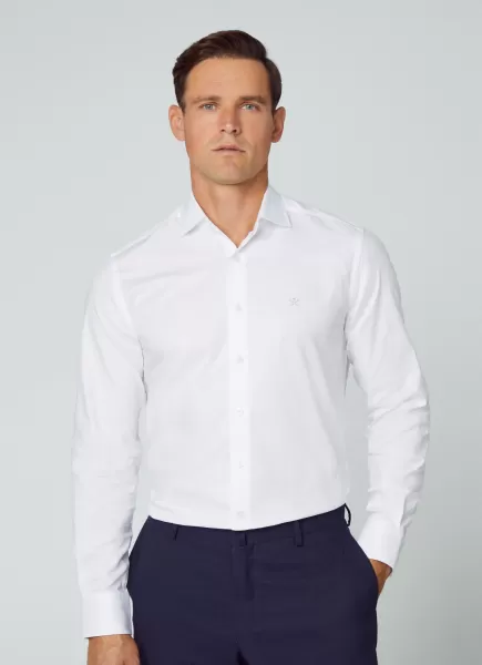 Hackett London Hemden Hemd Baumwolle Stretch Slim Fit Herren White