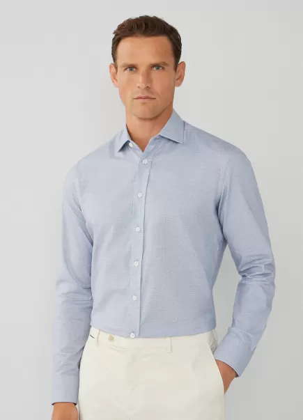 Hackett London Hemden Hemd Foulard Slim Fit Herren Blue/Grey