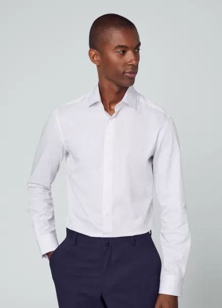 Hemden Pink/White Herren Hackett London Hemd Gestreift Slim Fit