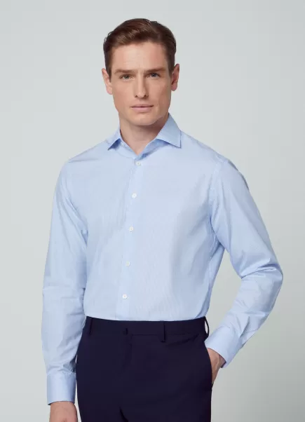 Herren Hemden White/Blue Hackett London Hemd Gestreift Slim Fit