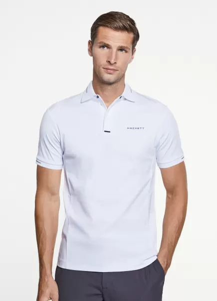 Hackett London Poloshirt Hybrid Hs Slim Fit Herren Poloshirts White