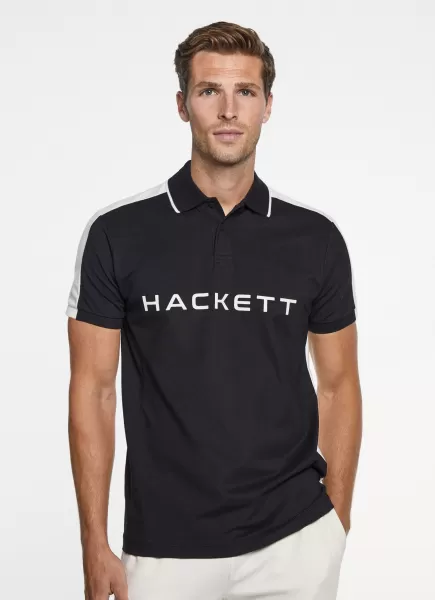 Hackett London Black Poloshirts Poloshirt Baumwolle Hs Classic Fit Herren