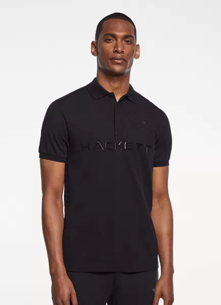 Hackett London Poloshirt Elastisch Aston Martin Classic Fit Black Poloshirts Herren