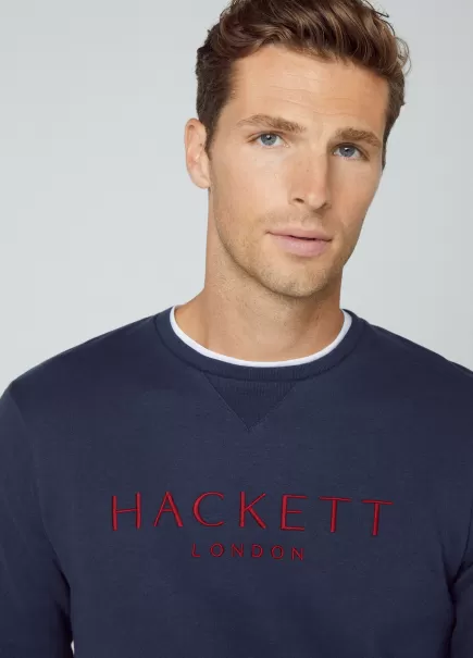 Sweatshirts & Hoodies Pullover Heritage Logo Gestickt Herren Navy Hackett London