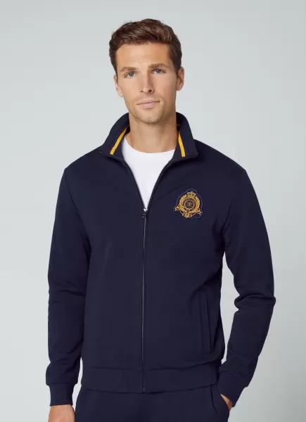 Herren Navy Hackett London Sweatshirt Reißverschluss Heritage Sweatshirts & Hoodies