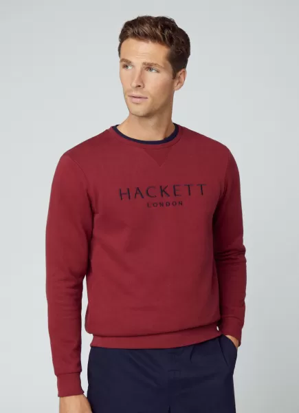 Wine Purple Hackett London Herren Pullover Heritage Logo Gestickt Sweatshirts & Hoodies