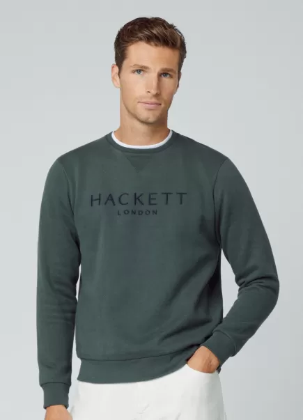 Sweatshirts & Hoodies Pullover Heritage Logo Gestickt Dark Green Herren Hackett London