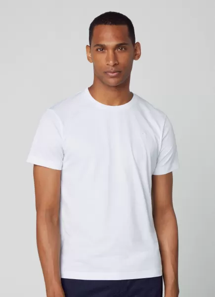 T-Shirts Herren T-Shirt Logo Gestickt Hackett London White