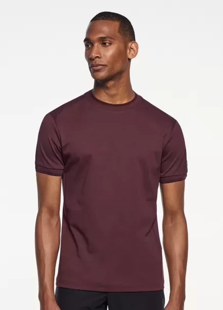 Herren Maroon Red Hackett London T-Shirt Gerippt Classic Fit T-Shirts