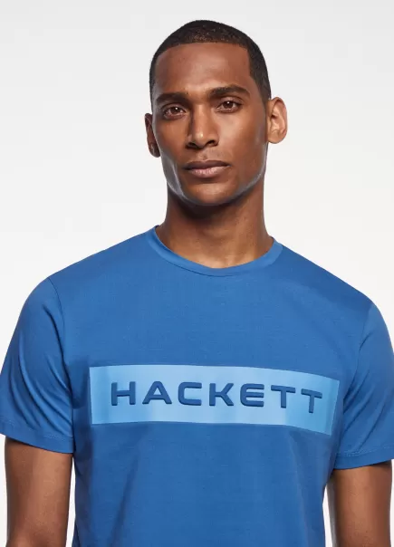 T-Shirt Logo-Druck Herren Hackett London T-Shirts Blue