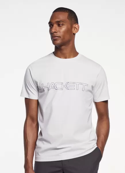 T-Shirts White T-Shirt Basic Logodruck Herren Hackett London