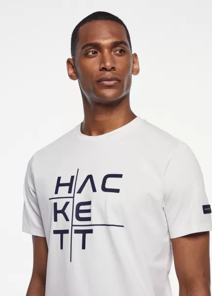 T-Shirt Logo-Druck Classic Fit White T-Shirts Herren Hackett London