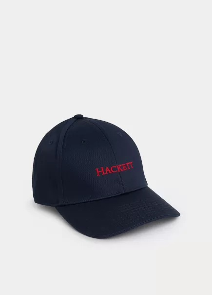 Herren Hackett London Baseball Cap Logo Gestickt Schals & Mützen Navy/Red