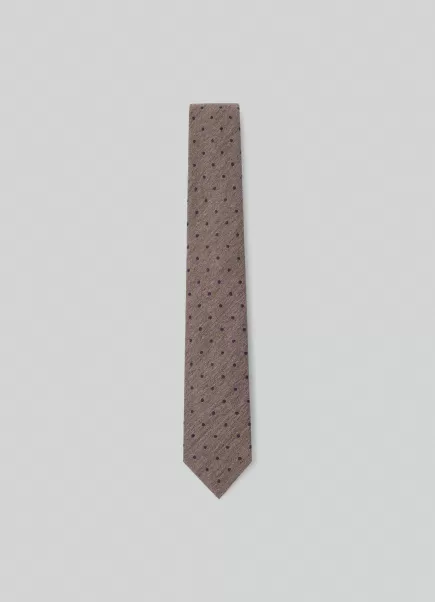 Taupe Beige Hackett London Herren Krawatte Seide Gepunktet Krawatten & Einstecktücher