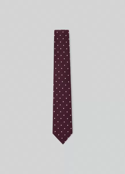 Wine Purple Krawatten & Einstecktücher Hackett London Krawatte Seide Gepunktet Herren