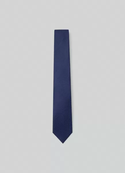 Navy Krawatten & Einstecktücher Hackett London Herren Krawatte Aus Seide Fischgrät