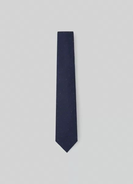 Krawatte Seide Gepunktet Hackett London Herren Navy/Ivory Krawatten & Einstecktücher