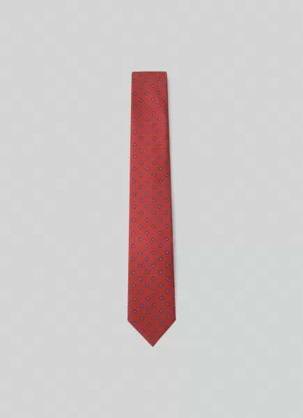 Hackett London Herren Krawatte Seide Blumen Red Krawatten & Einstecktücher