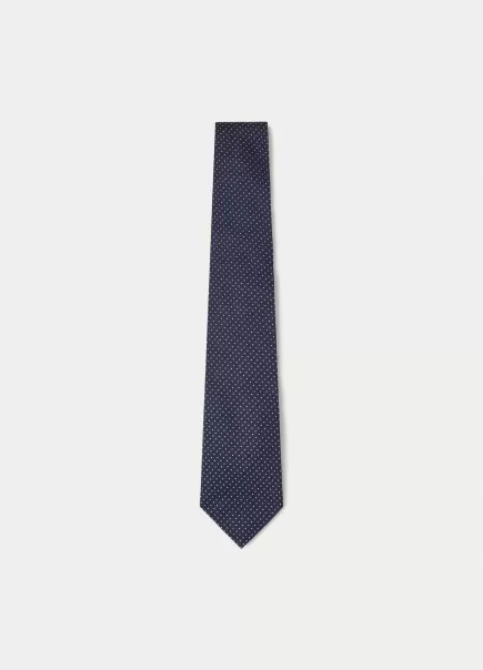 Herren Navy Krawatten & Einstecktücher Hackett London Krawatte Aus Kaschmir Muster