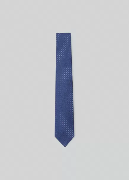 Herren Hackett London Krawatten & Einstecktücher Krawatte Aus Seide Gepunktet Blue