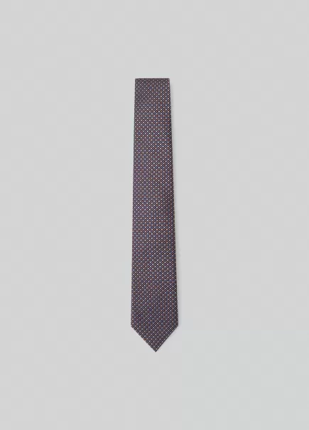 Herren Hackett London Taupe Beige Krawatte Seide Geometrisches Muster Krawatten & Einstecktücher