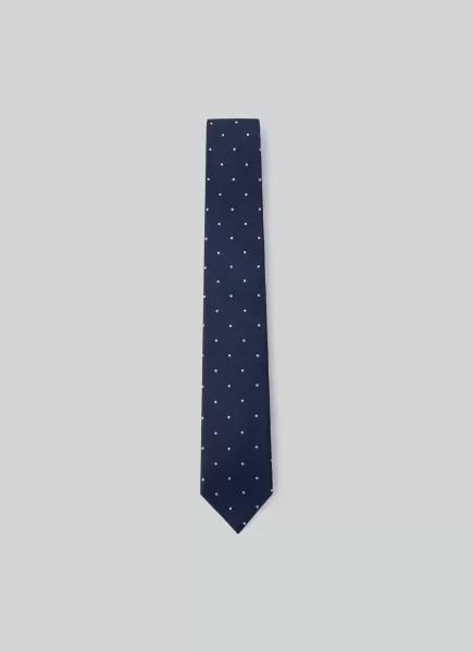 Krawatten & Einstecktücher Krawatte Seide Gepunktet Herren Navy/Sky Hackett London