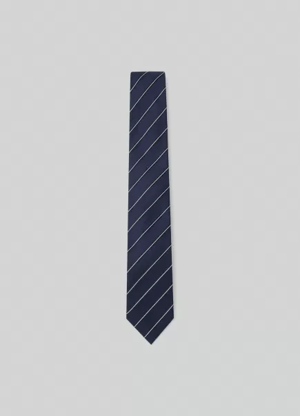 Navy Krawatte Aus Seide Gestreift Krawatten & Einstecktücher Hackett London Herren